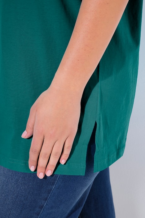 T-shirt, V-hals, relaxed, korte mouw