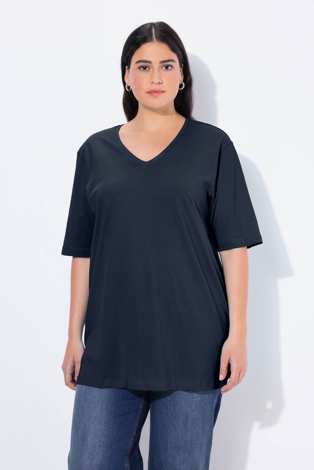 Große Größen T-Shirt, Damen, blau, Größe: 42/44, Baumwolle, Ulla Popken