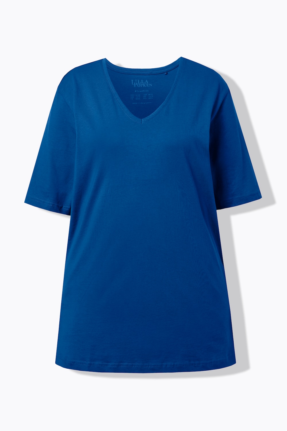 Stora storlekar T-shirt, Dam, blå, storlek: 58/60, Bomull, Ulla Popken