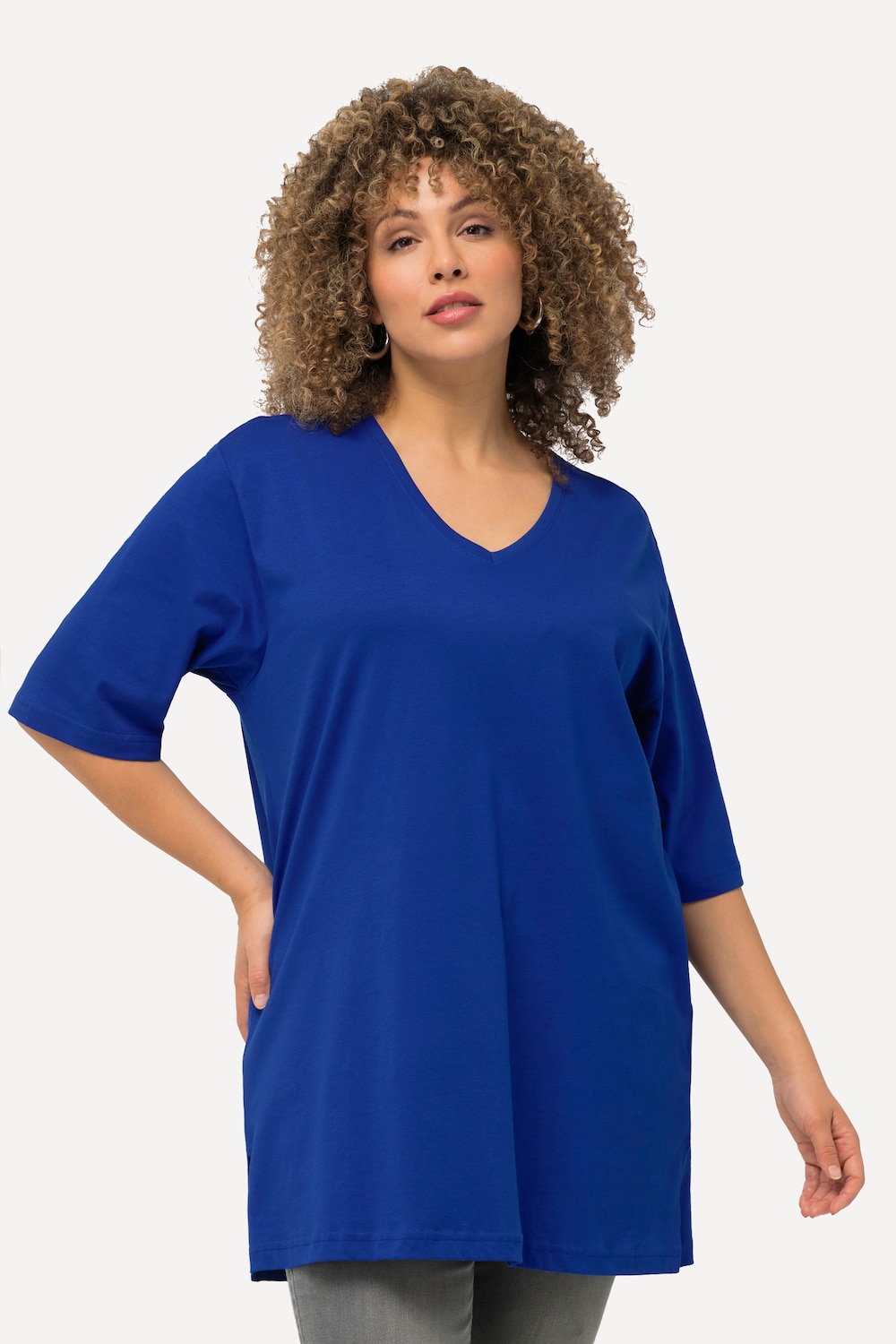 Große Größen T-Shirt, Damen, blau, Größe: 62/64, Baumwolle, Ulla Popken