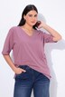T-shirt, V-hals, relaxed, korte mouw