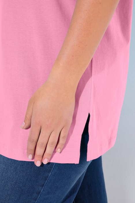 T-shirt, V-hals, relaxed, korte mouw