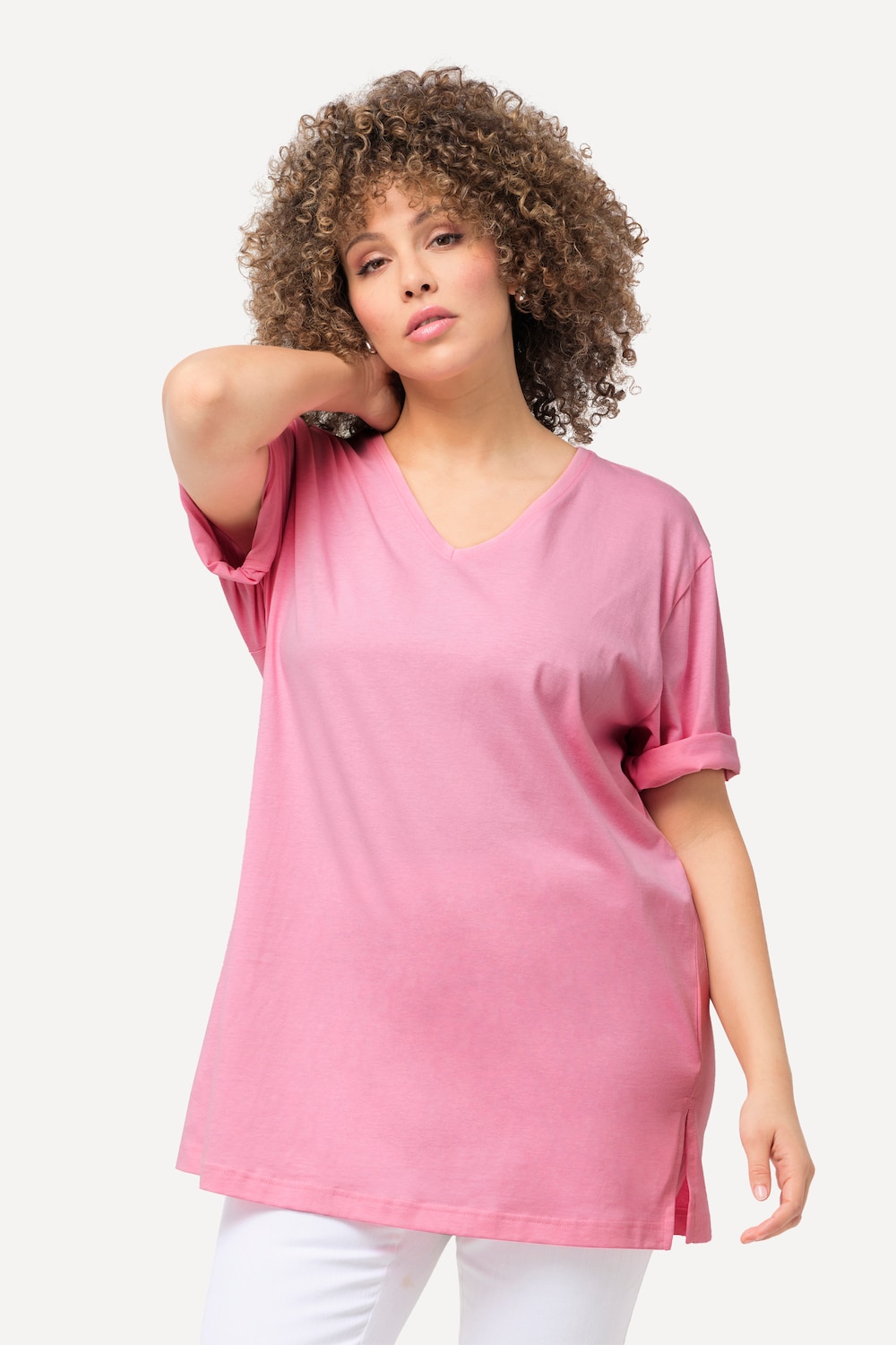 Große Größen T-Shirt, Damen, rosa, Größe: 54/56, Baumwolle, Ulla Popken