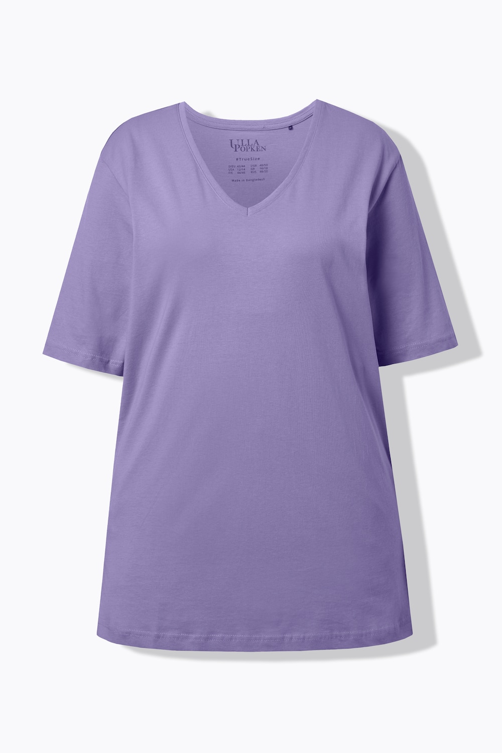 Stora storlekar T-shirt, Dam, lila, storlek: 58/60, Bomull, Ulla Popken