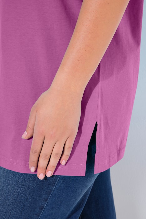 T-shirt, V-hals, relaxed, korte mouw