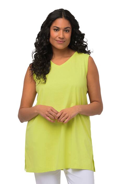 Top, výstřih do V, střih Relax, bez rukávů, bavlna