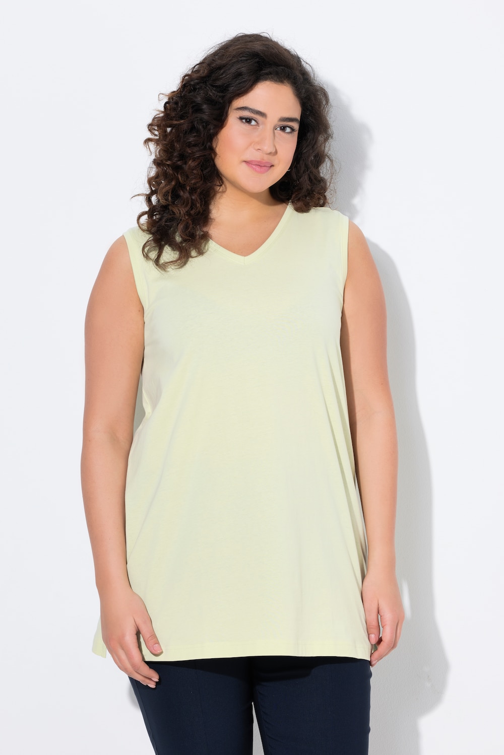 Große Größen Top, Damen, beige, Größe: 42/44, Baumwolle/Viskose, Ulla Popken