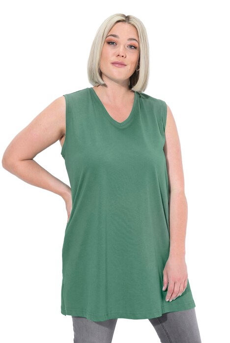 Top, výstřih do V, střih Relax, bez rukávů, bavlna