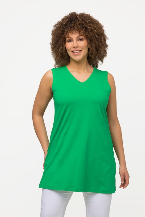 Via Blue Cotton V Neck Knit Top