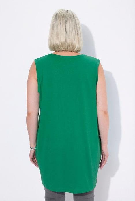 Basic V-Neck Relaxed Fit Cotton Knit Tank