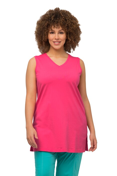 Top, výstřih do V, střih Relax, bez rukávů, bavlna