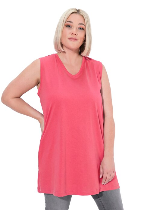Top, výstřih do V, střih Relax, bez rukávů, bavlna