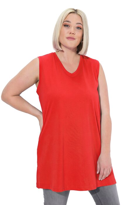 Top, výstřih do V, střih Relax, bez rukávů, bavlna