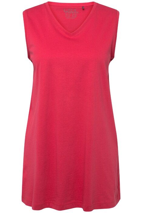 Top, výstřih do V, střih Relax, bez rukávů, bavlna