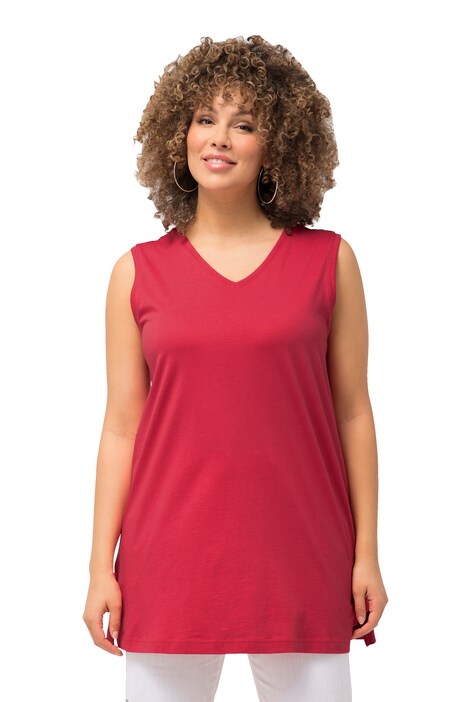 Top, výstřih do V, střih Relax, bez rukávů, bavlna