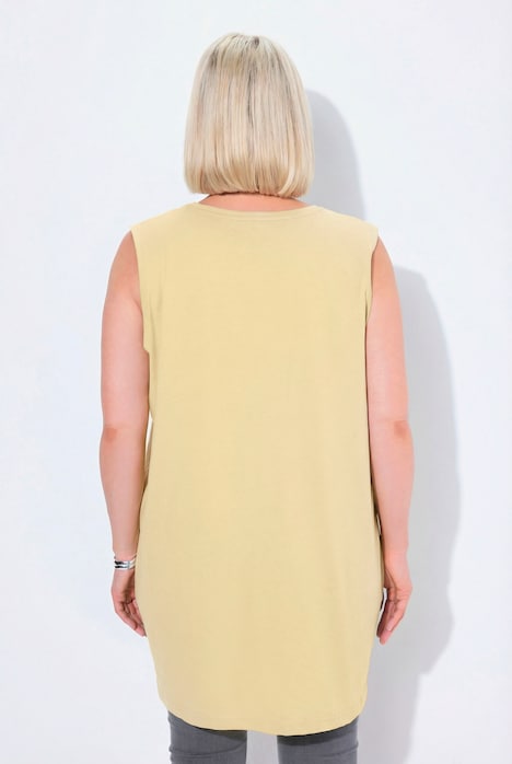 Basic V-Neck Relaxed Fit Cotton Knit Tank