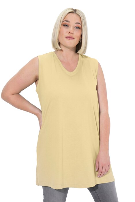 Top, výstřih do V, střih Relax, bez rukávů, bavlna