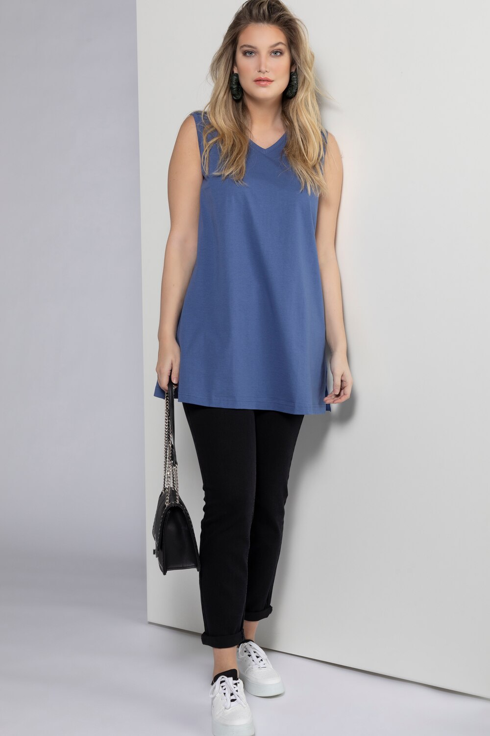 Grote Maten top, Dames, blauw, Maat: 50/52, Katoen, Ulla Popken Grote Maten top, Dames, blauw, Maat: 50/52, Katoen, Ulla Popken