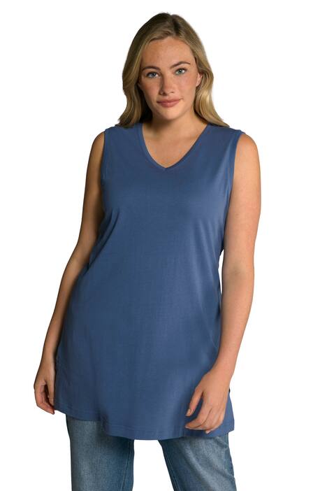Top, výstřih do V, střih Relax, bez rukávů, bavlna