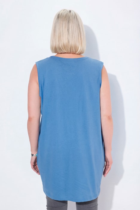 Basic V-Neck Relaxed Fit Cotton Knit Tank