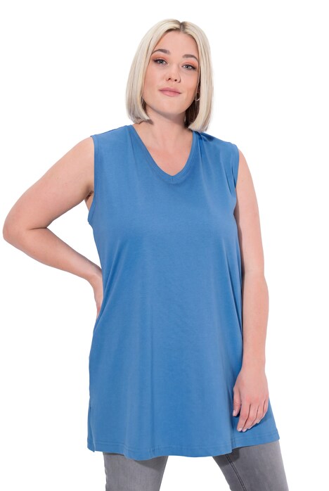 Top, výstřih do V, střih Relax, bez rukávů, bavlna