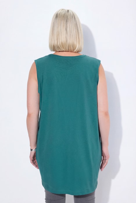 Basic V-Neck Relaxed Fit Cotton Knit Tank