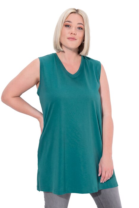 Top, výstřih do V, střih Relax, bez rukávů, bavlna