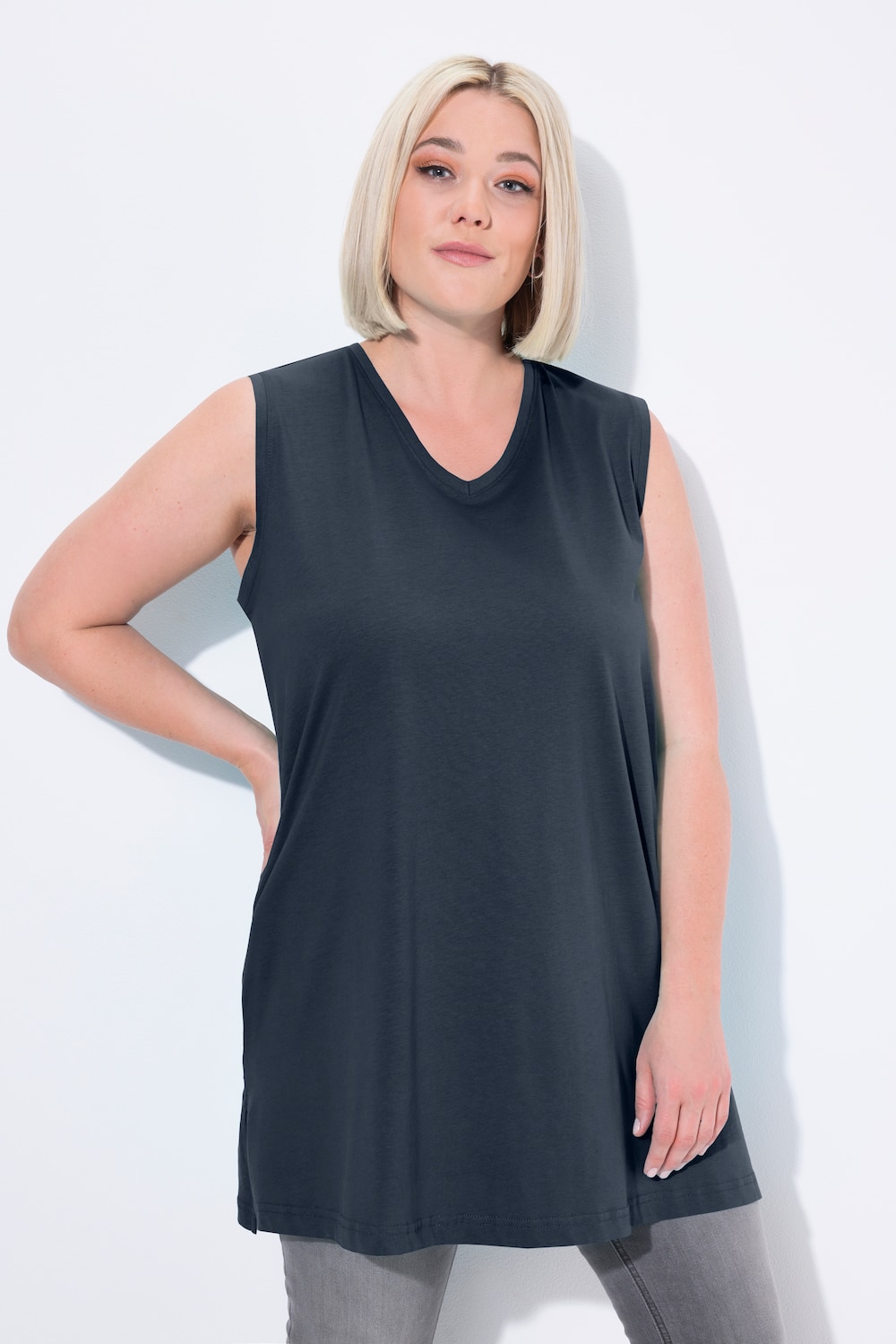 Große Größen Top, Damen, blau, Größe: 42/44, Baumwolle, Ulla Popken