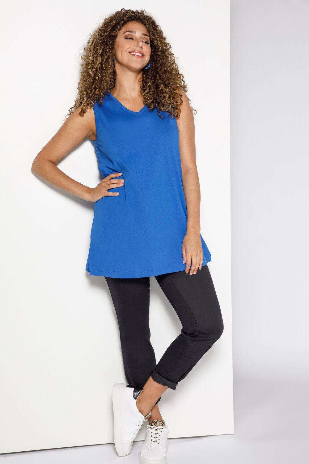 Grote Maten top, Dames, blauw, Maat: 46/48, Katoen, Ulla Popken Grote Maten top, Dames, blauw, Maat: 46/48, Katoen, Ulla Popken