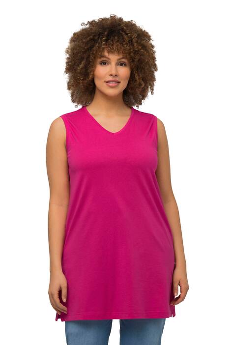 Top, výstřih do V, střih Relax, bez rukávů, bavlna