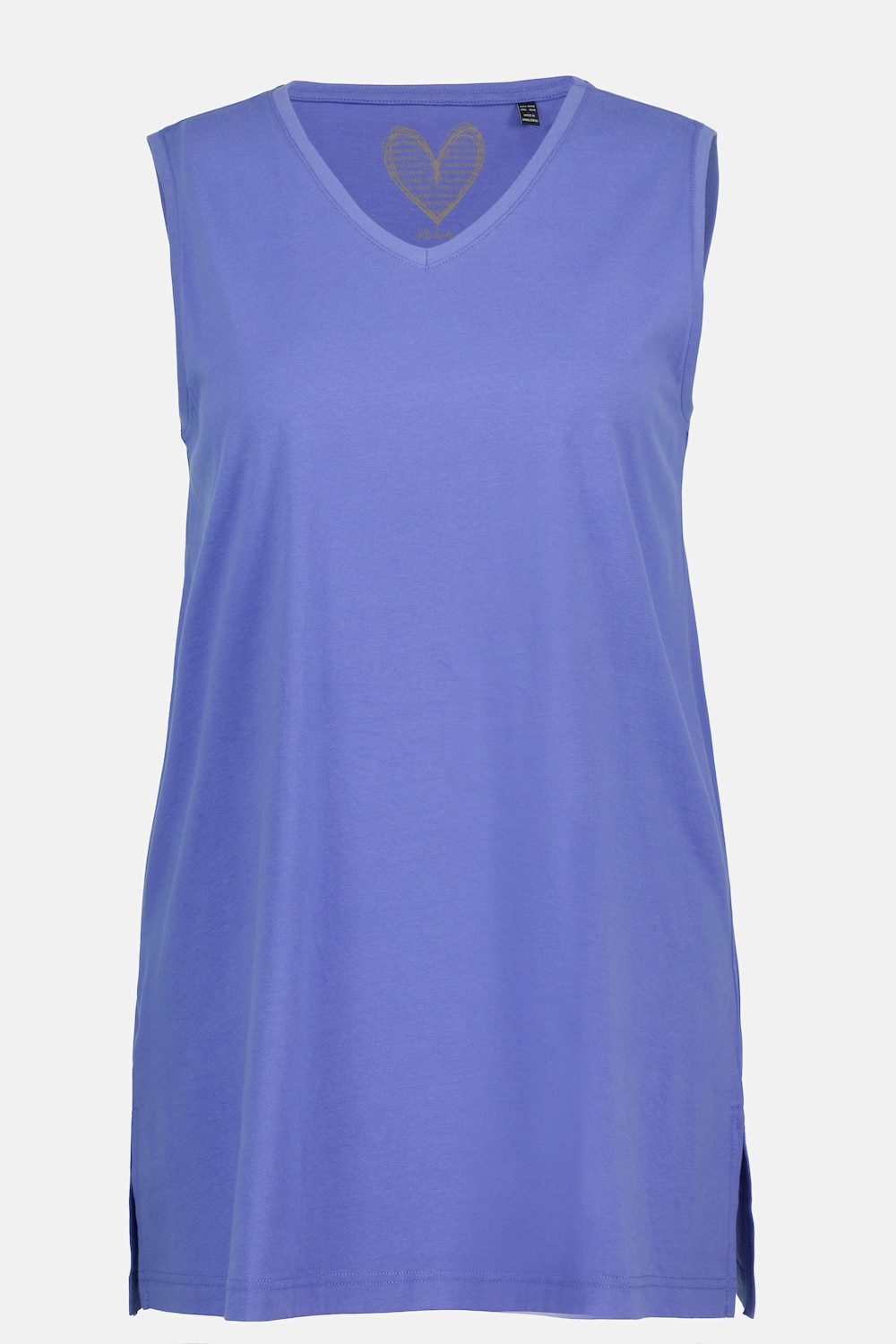 Plus Size Basic V-Neck Relaxed Fit Cotton Knit Tank, Woman, purple, size: 20/22, Ulla Popken