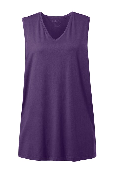 Top, výstřih do V, střih Relax, bez rukávů, bavlna