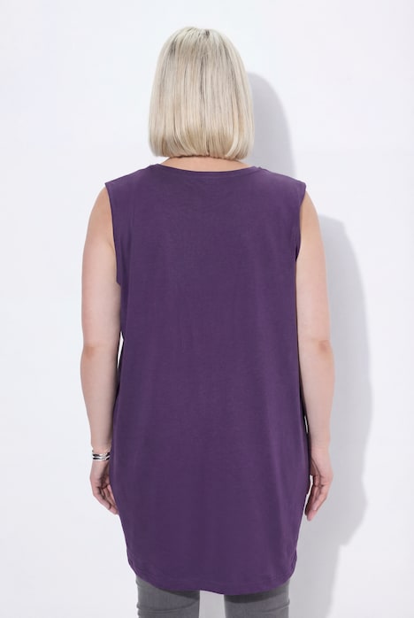 Basic V-Neck Relaxed Fit Cotton Knit Tank