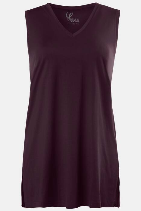 Linne, V-ringning, relaxed, ärmlöst, bomull