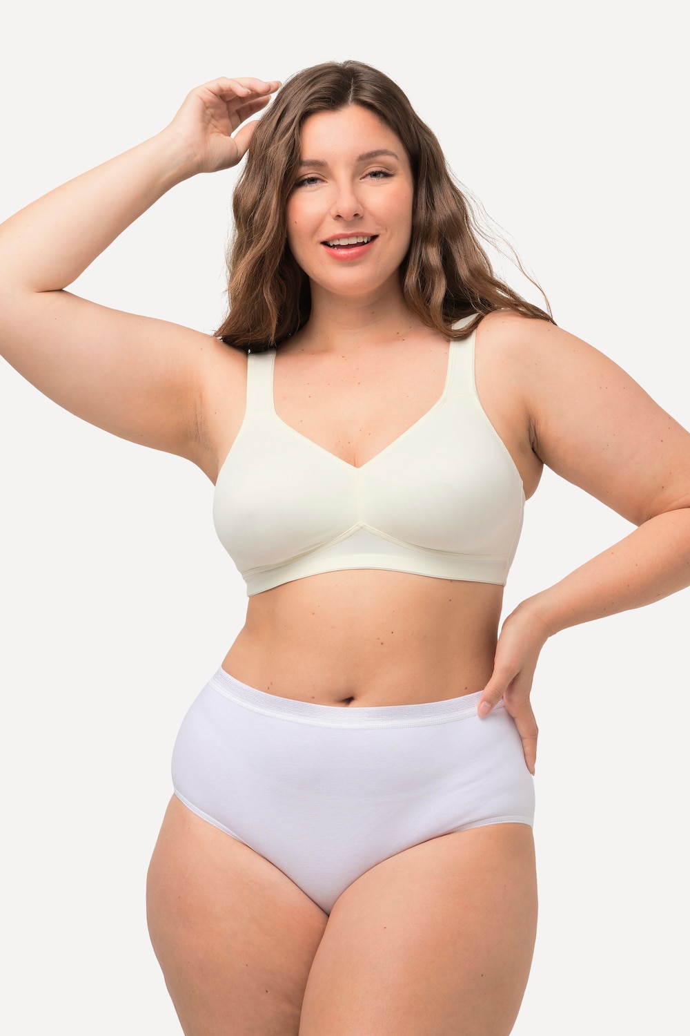 Thumbnail - Große Größen Mikrofaser-BH, Damen, beige, Größe: 115B, Synthetische Fasern/Elasthan, Ulla Popken