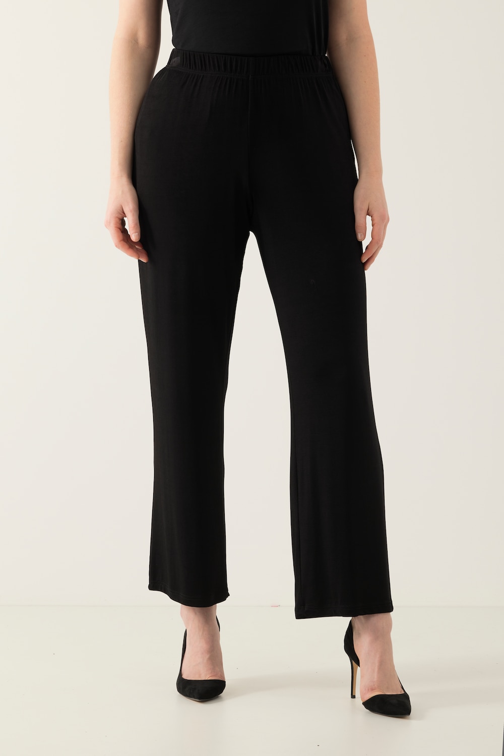 Grote Maten slinky broek, Dames, zwart, Maat: 42/44, Viscose, Ulla Popken