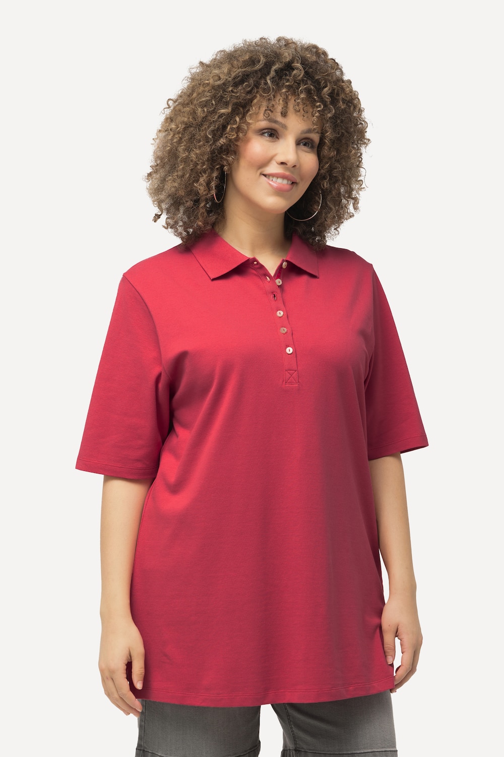 Große Größen Poloshirt, Damen, rosa, Größe: 66/68, Baumwolle, Ulla Popken