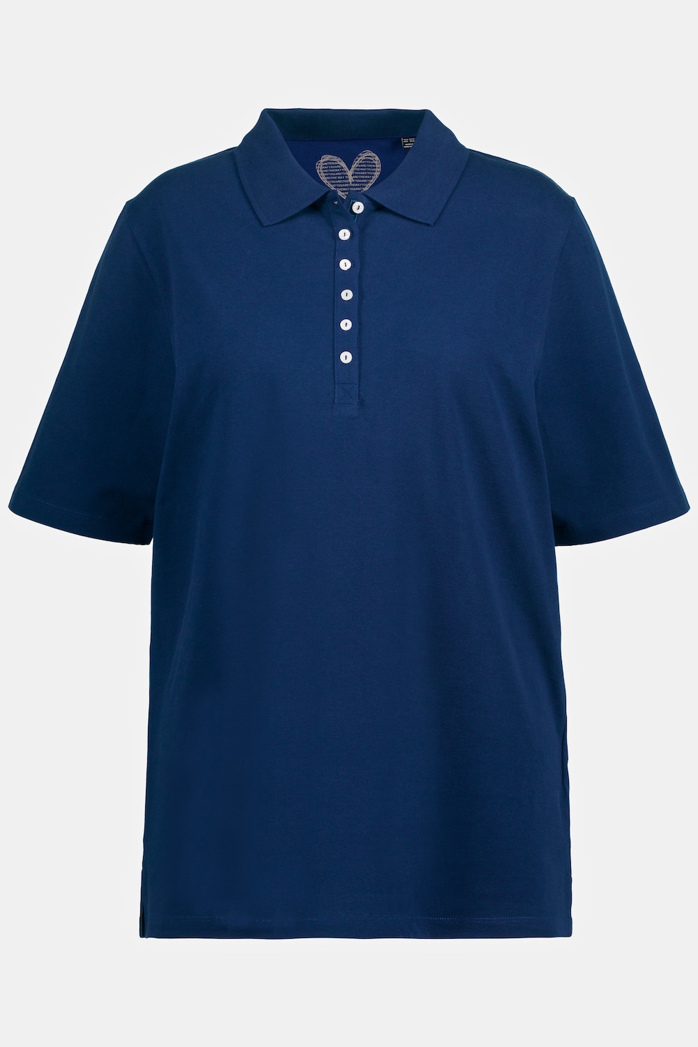 Grote Maten poloshirt, Dames, blauw, Maat: 50/52, Katoen, Ulla Popken Grote Maten poloshirt, Dames, blauw, Maat: 50/52, Katoen, Ulla Popken