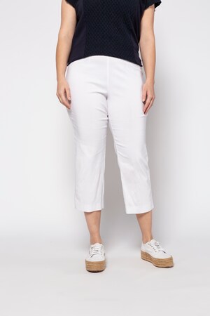 Duże rozmiary Spodnie 7/8, damska, białe, rozmiar: 66, wiskoza/poliamid/elastan, Ulla Popken