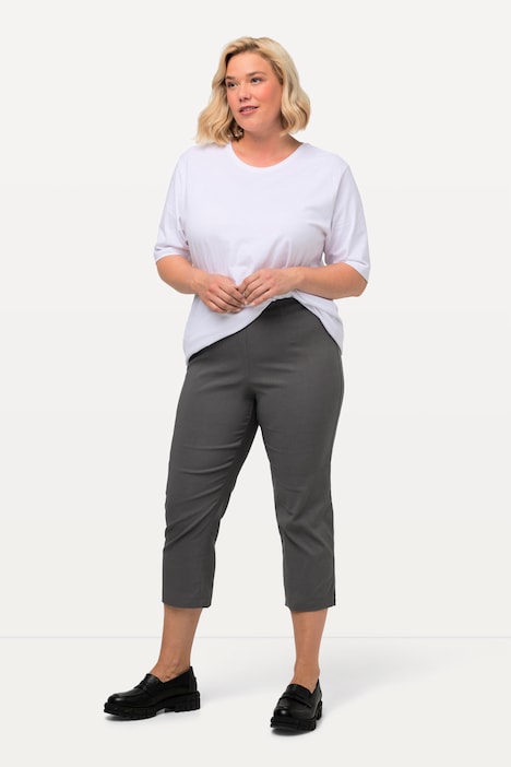 Ladies Women Cropped Trousers Rayon Elasticated Stretch Summer Capri 10 to  26