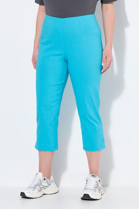 Pantalon en bengaline stretch, longueur 3/4 et taille élastique