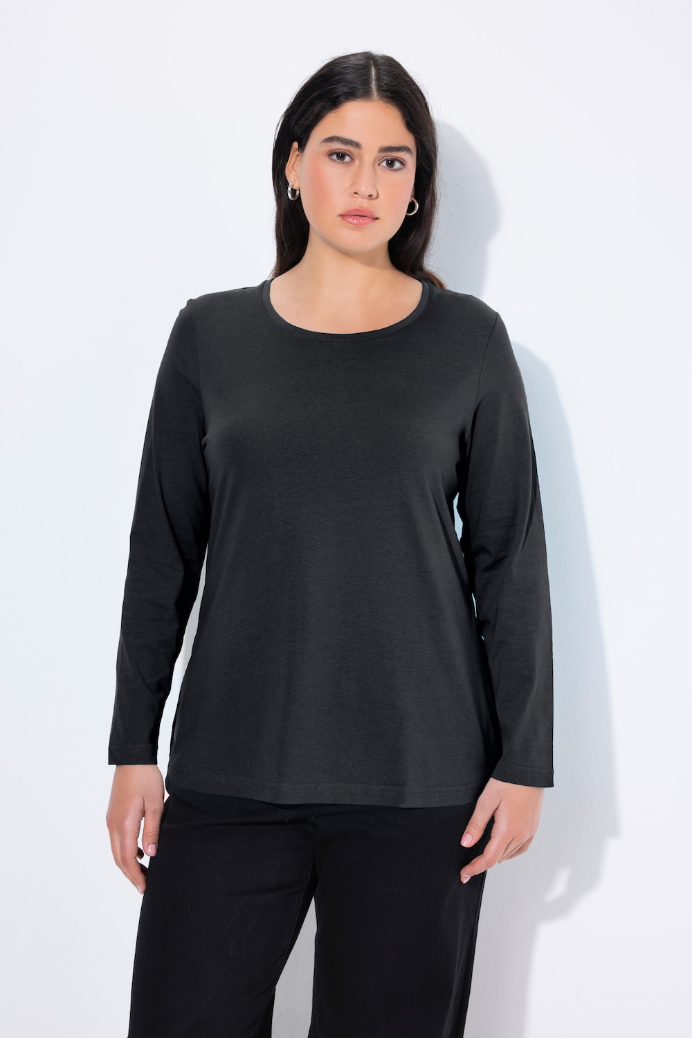 Große Größen Shirt, Damen, schwarz, Größe: 42/44, Baumwolle, Ulla Popken