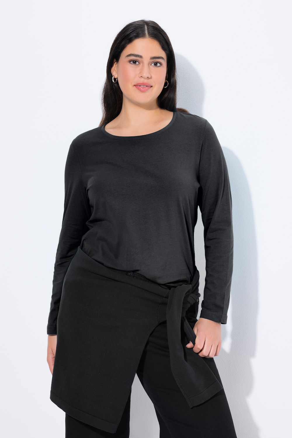 Große Größen Shirt, Damen, schwarz, Größe: 62/64, Baumwolle, Ulla Popken