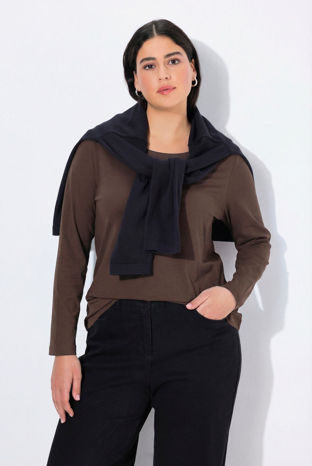 Shirt, Slim, Rundhalsausschnitt, Langarm