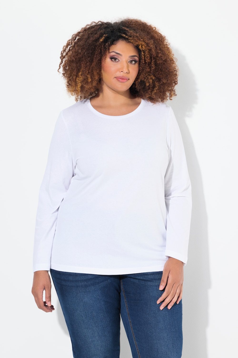 Große Größen Shirt, Damen, weiß, Größe: 50/52, Baumwolle, Ulla Popken