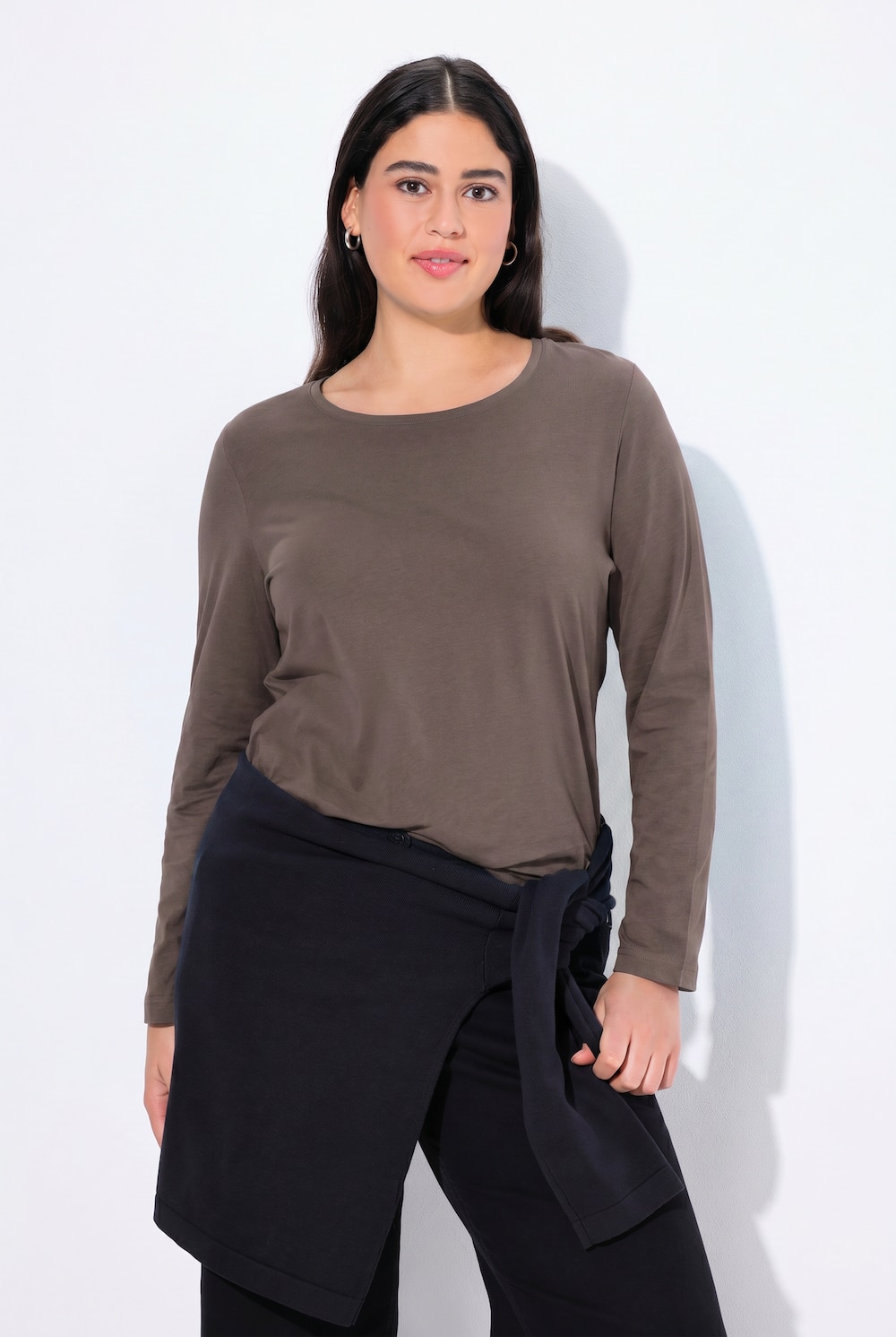Shirt, Slim, Rundhalsausschnitt, Langarm