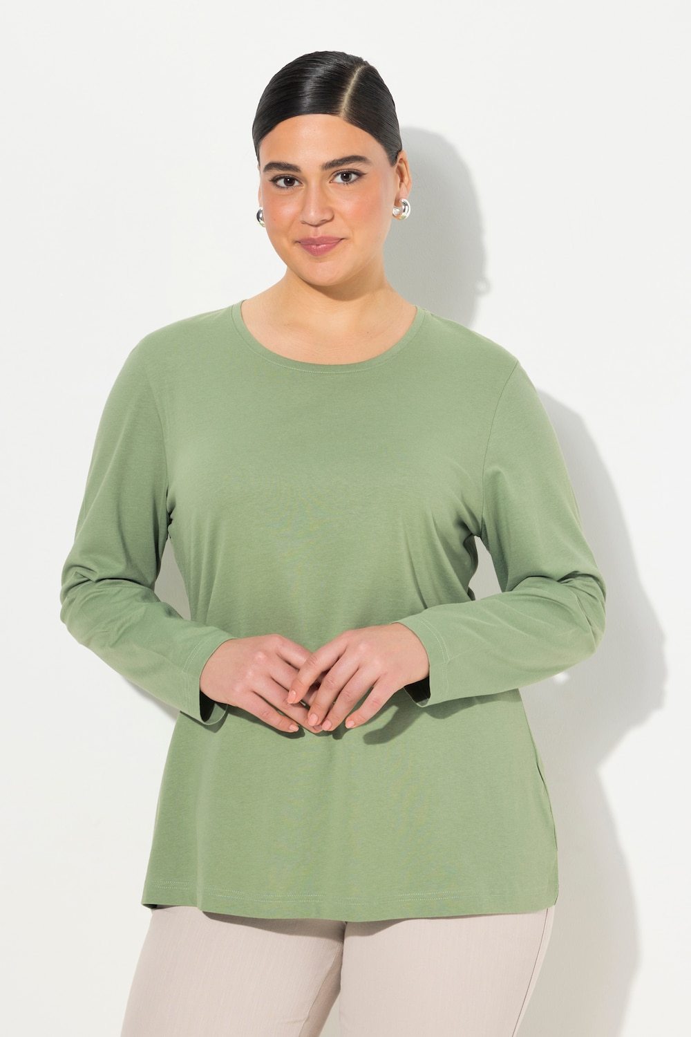 Große Größen Shirt, Damen, grün, Größe: 42/44, Baumwolle, Ulla Popken