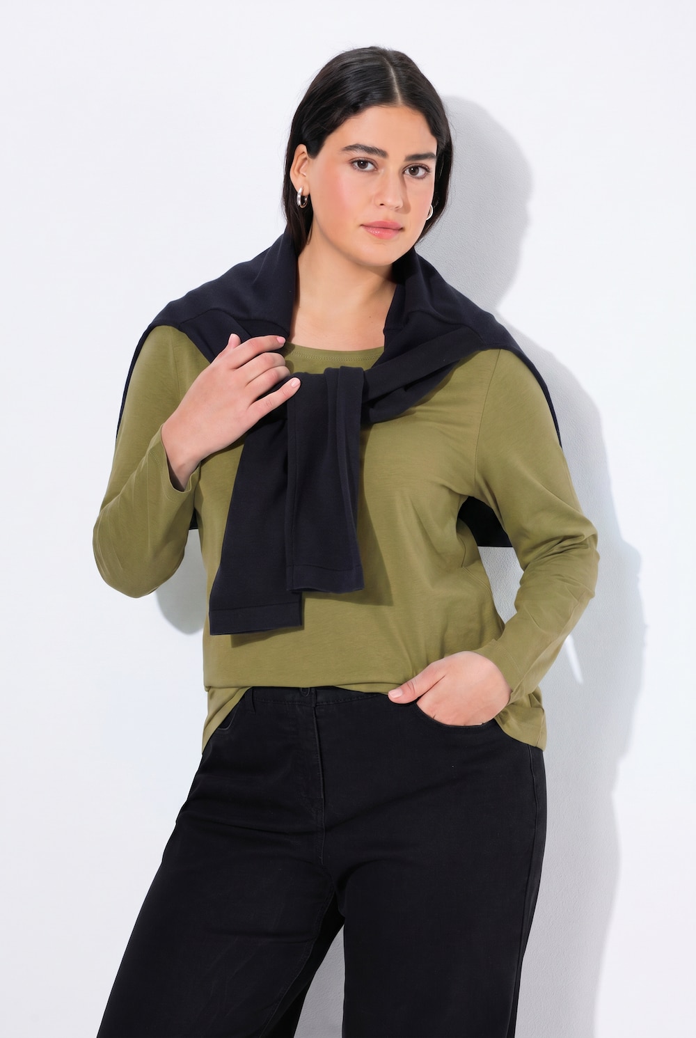 Shirt, Slim, Rundhalsausschnitt, Langarm