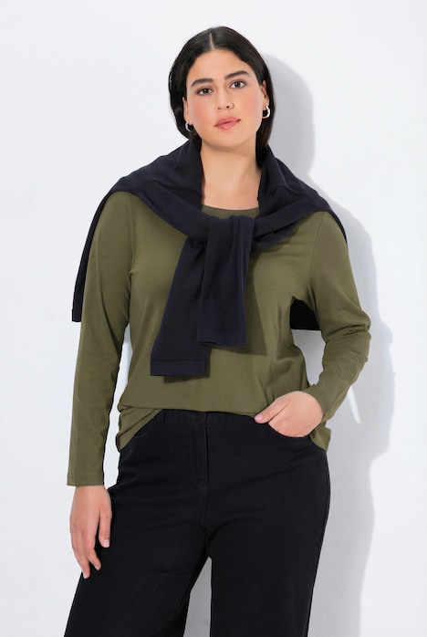Shirt, Slim, Rundhalsausschnitt, Langarm