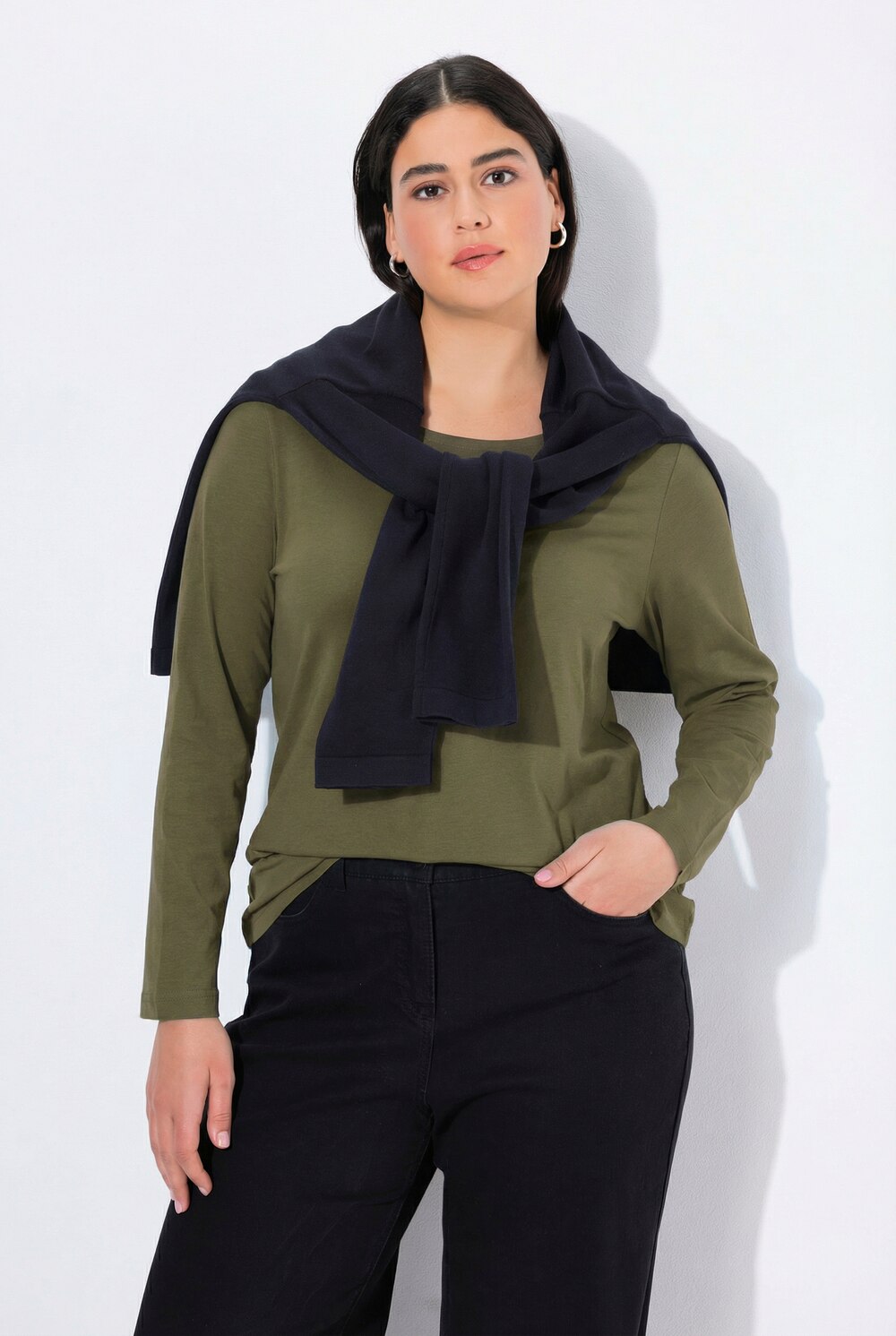 Shirt, Slim, Rundhalsausschnitt, Langarm